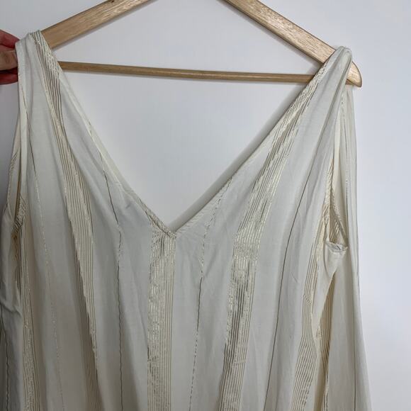 Onia Grace Sleeveless Striped Cotton Wrap Maxi Dress Medium - Picture 10 of 14